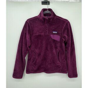 Patagonia Womens Re-Tool Snap T Fleece Pullover Jacket Size S Purple Outdoors